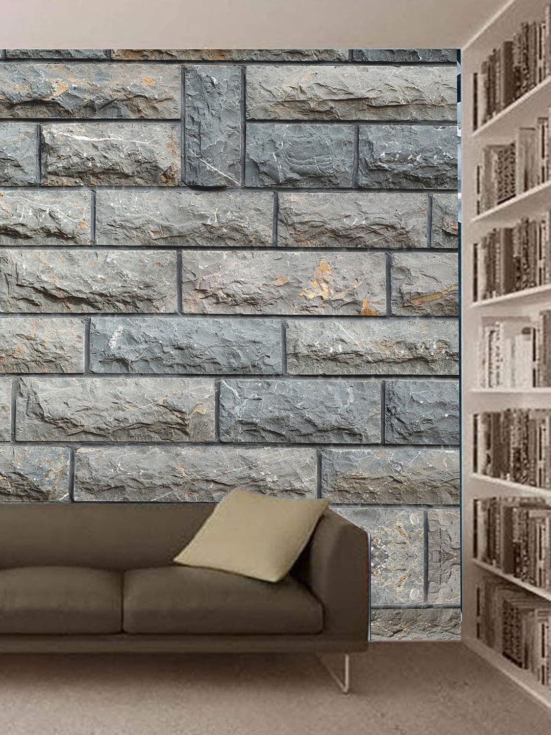 

KSHIRSA Grey Printed Self Adhesive Removable Wallpaper