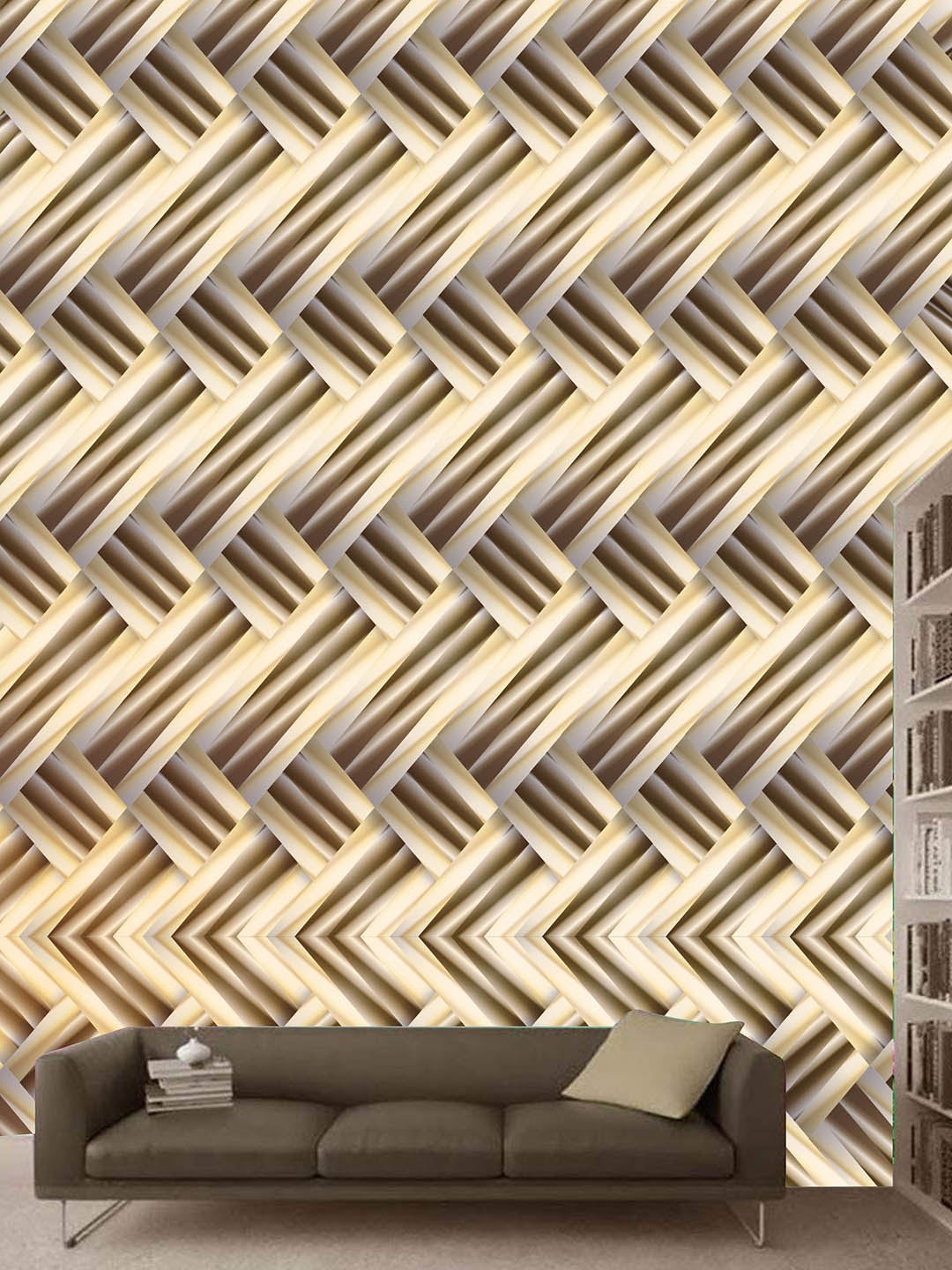

KSHIRSA Beige & Brown Printed Self Adhesive Removable Wallpaper