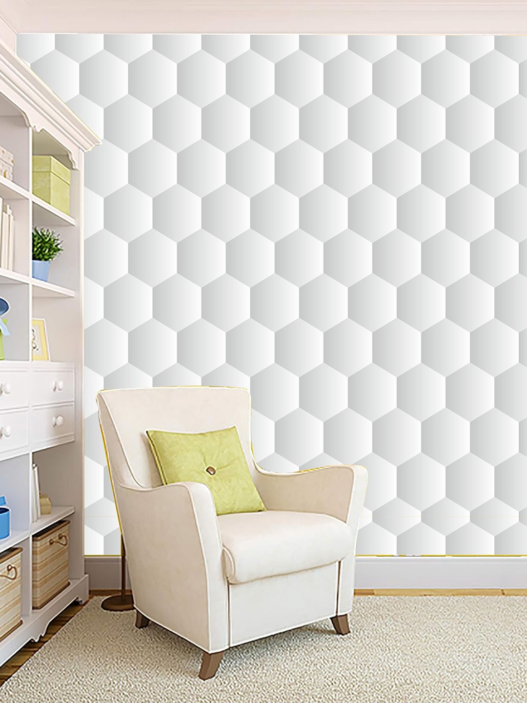 

KSHIRSA White Printed Self-Adhesive Wallpaper