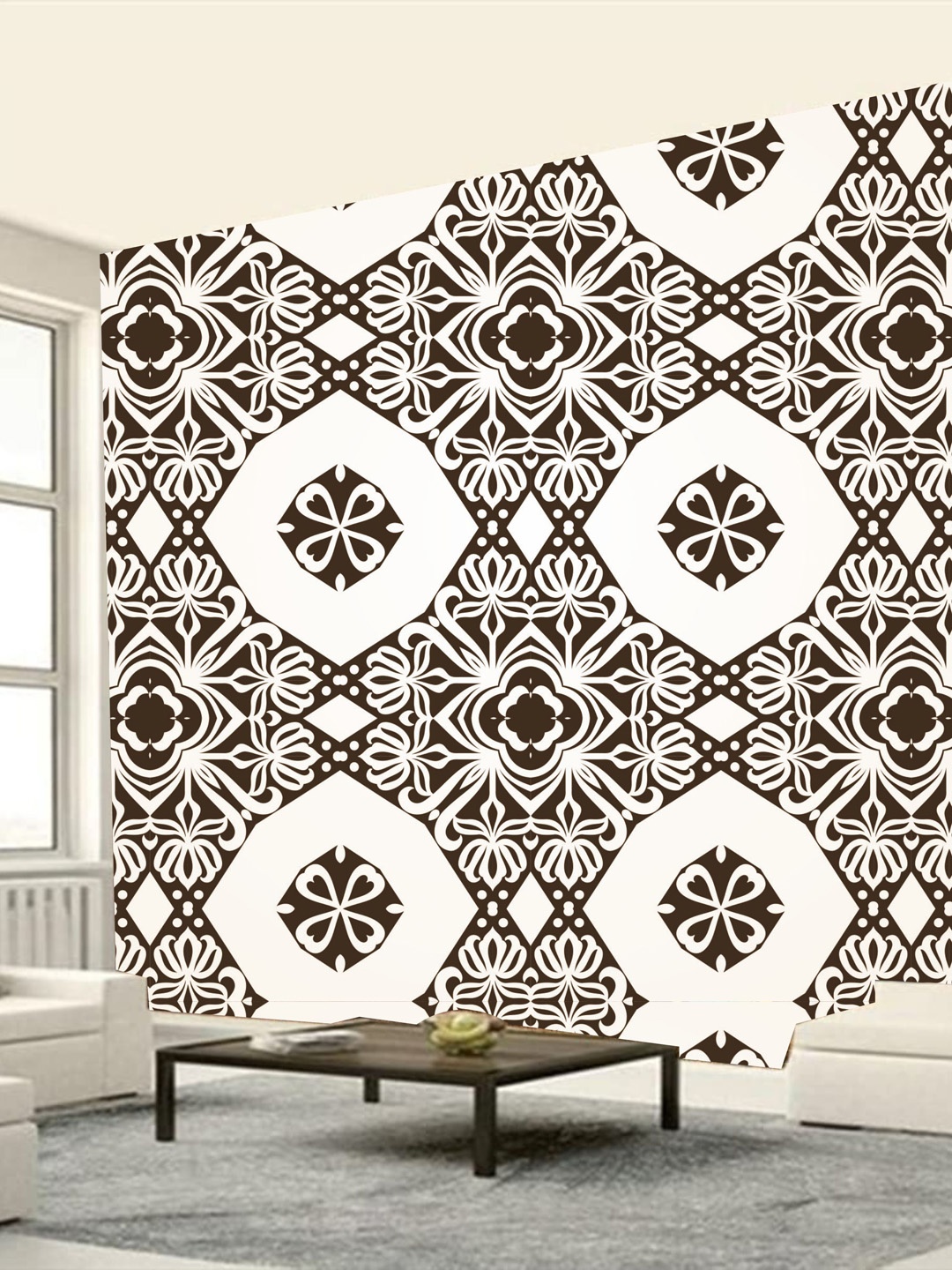 

KSHIRSA Black & White Self Adhesive Removable Wallpaper