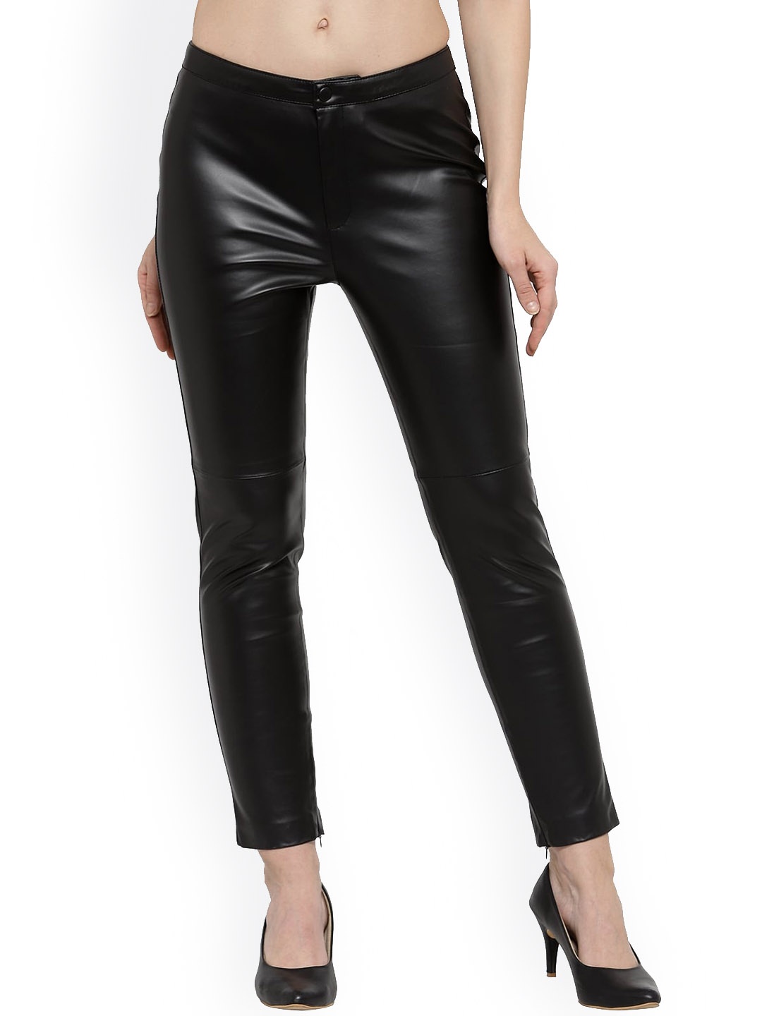 

BEAVER Women Sharp Skinny Fit Mid-Rise Regular Trouser, Black