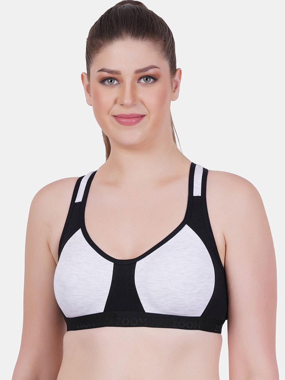 

Reveira Dry Fit Colourblocked Full Coverage Workout Bra With All Day Comfort, Black
