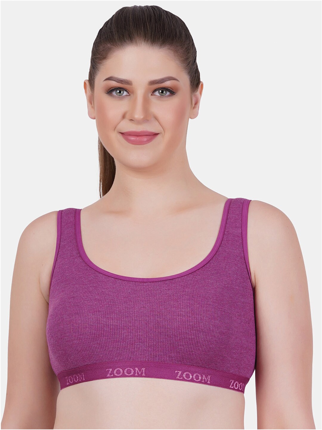 

Reveira Seamless Full Coverage Non Wired Non Padded Dry Fit All Day Comfort Workout Bra, Purple