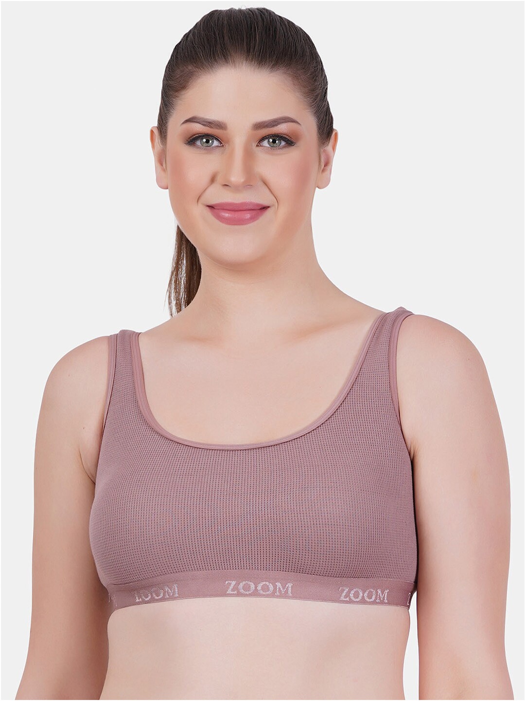 

Reveira Full Coverage Non Padded Dry Fit Sports Bra With All Day Comfort, Mauve