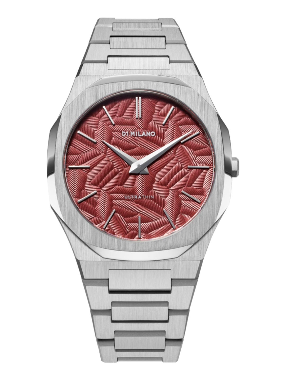 

D1 Milano Men Textured Dial & Stainless Steel Bracelet Style Straps Analogue Watch UTBJ33, Red