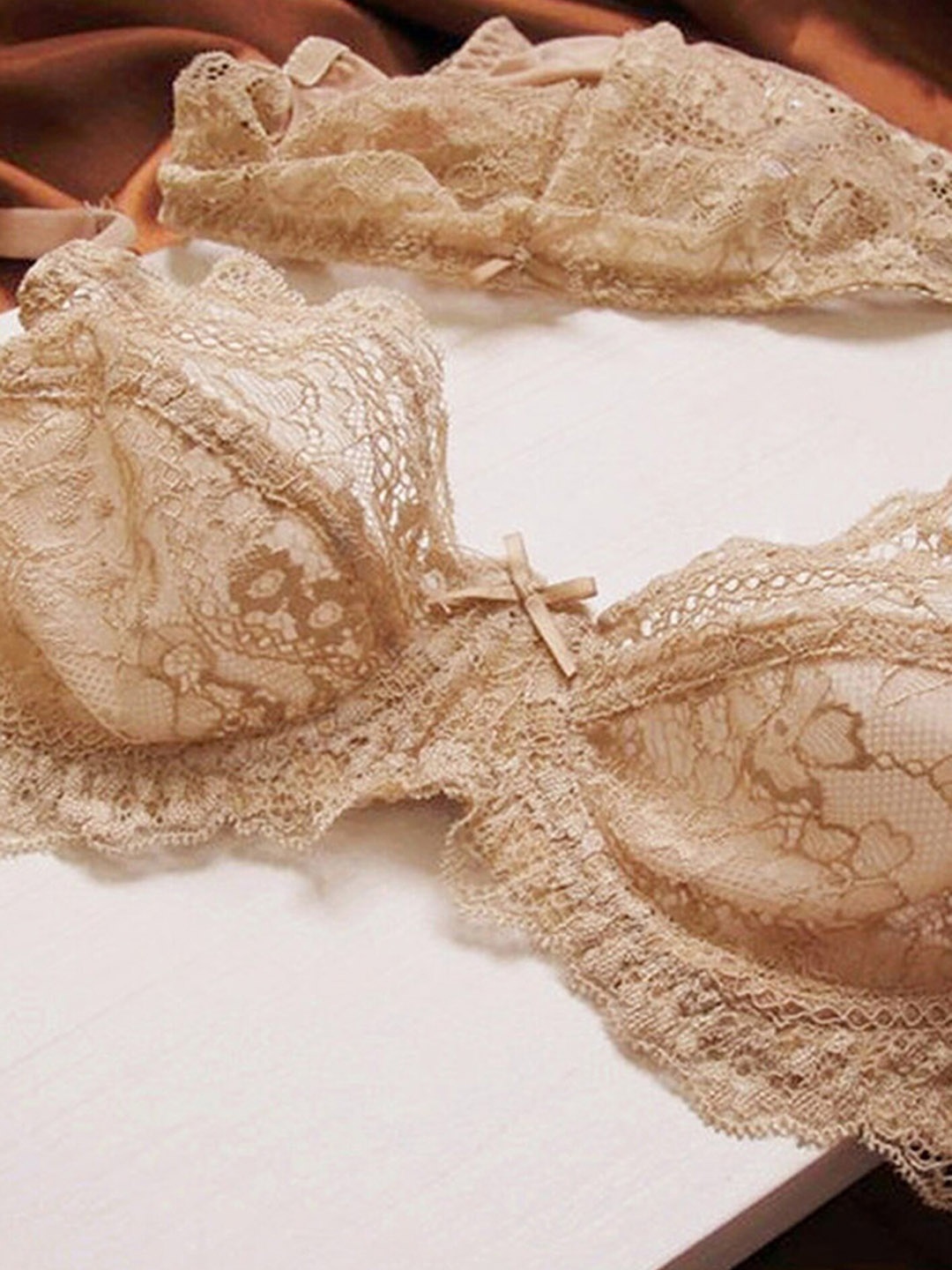 

LULU & SKY Self-Design Lingerie Set, Beige