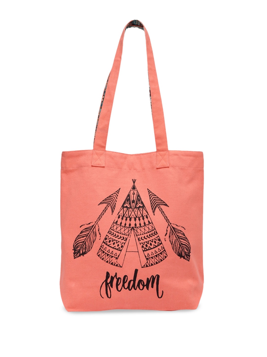 

The House of Tara Graphic Printed Canvas Shopper Tote Bag, Peach