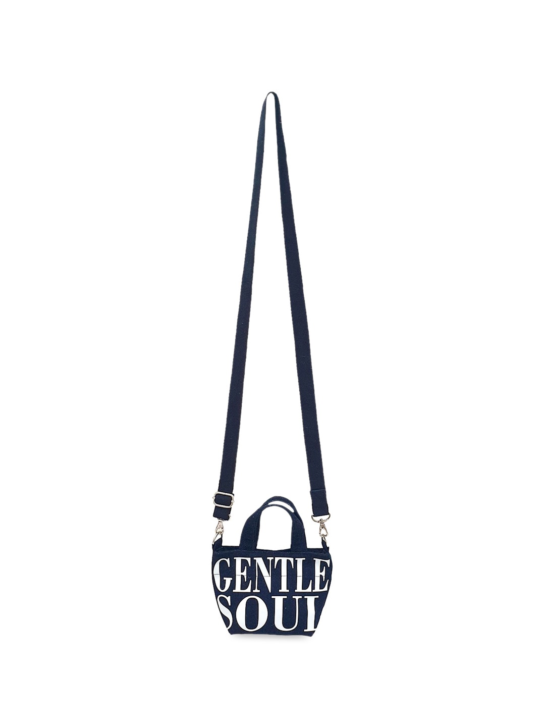 

The House of Tara Typography Printed Structured Sling Bag, Blue