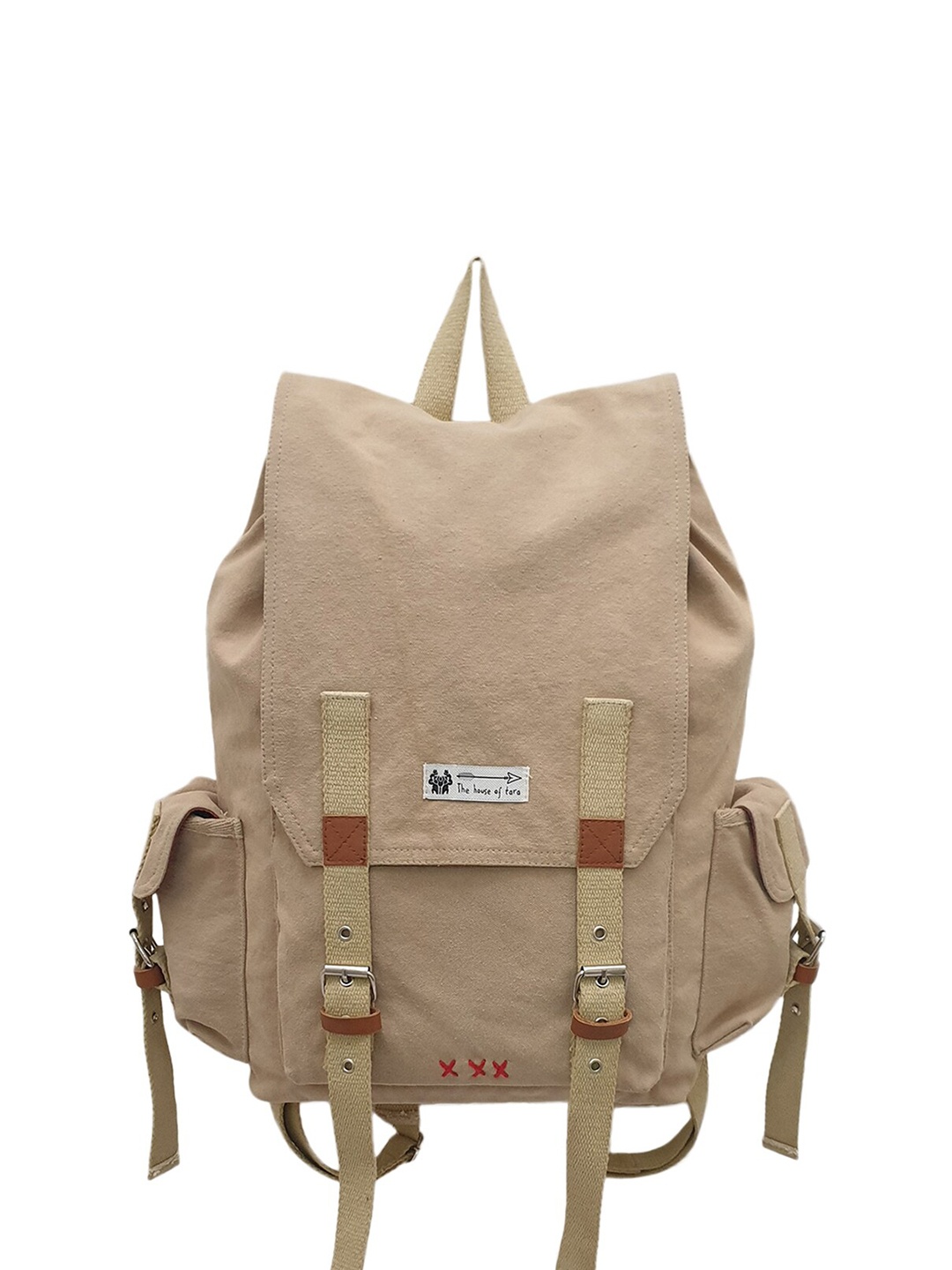 

The House of Tara Unisex Textured Backpack, Beige
