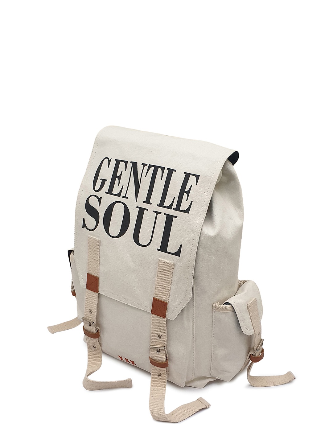 

The House of Tara Unisex Typography Cotton Canvas Water Resistant Backpack - 23 Litres, White