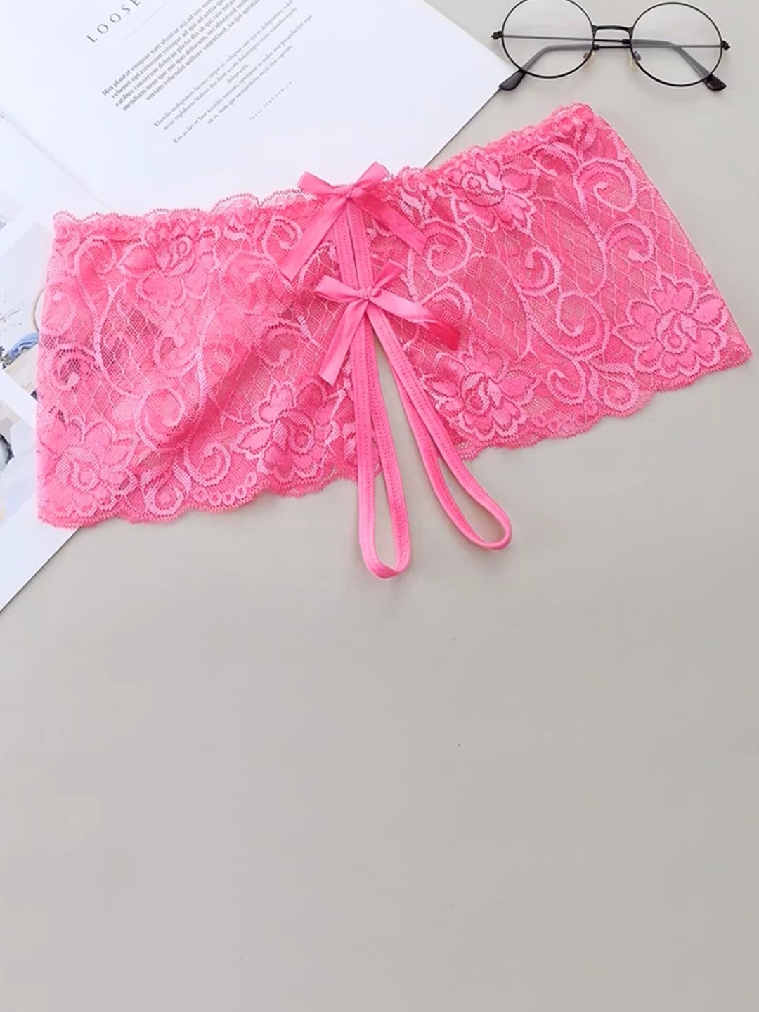 

LULU & SKY Laced Boy Short Briefs, Fuchsia