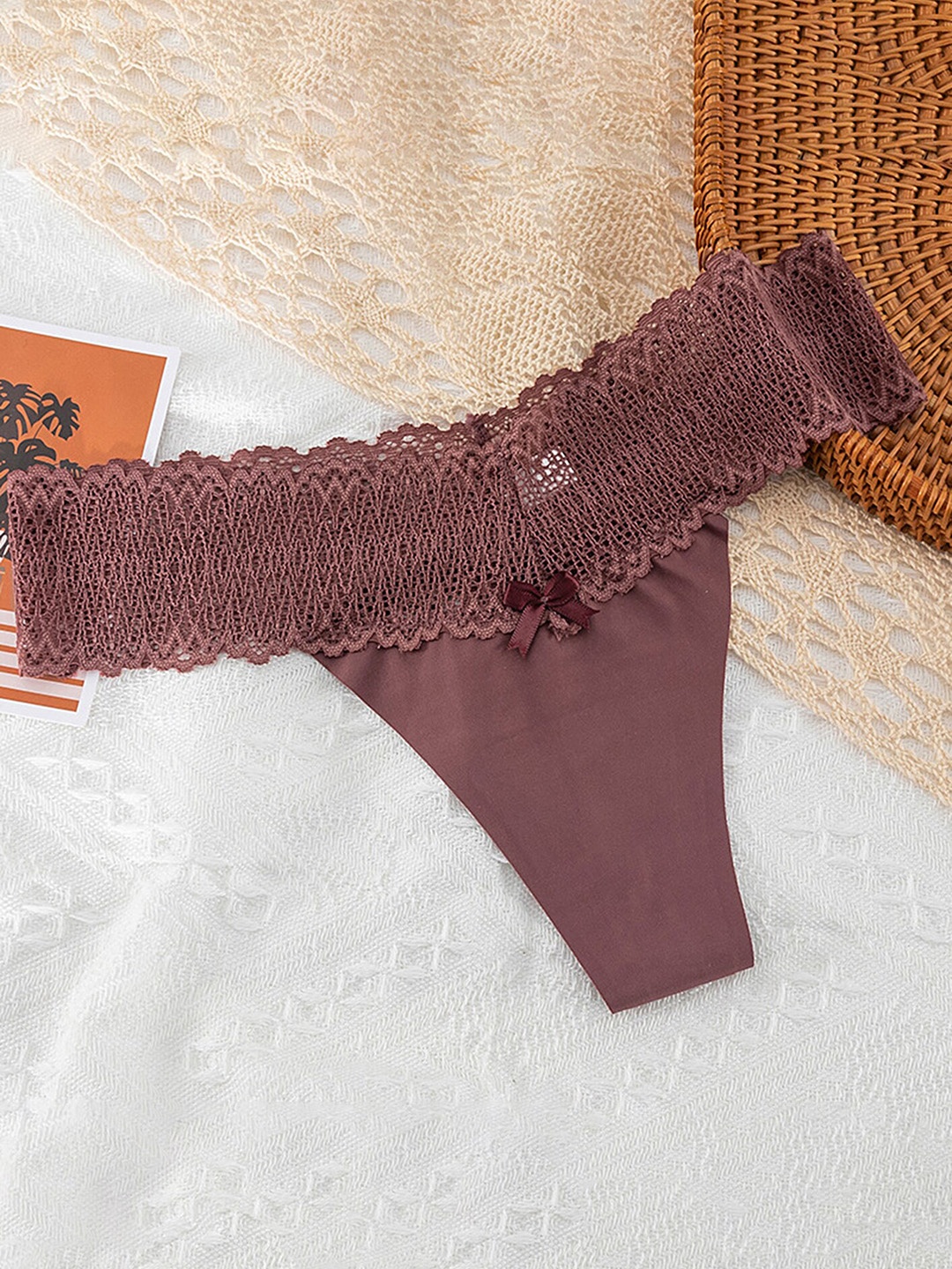 

LULU & SKY Self-Designed Thongs Briefs, Brown
