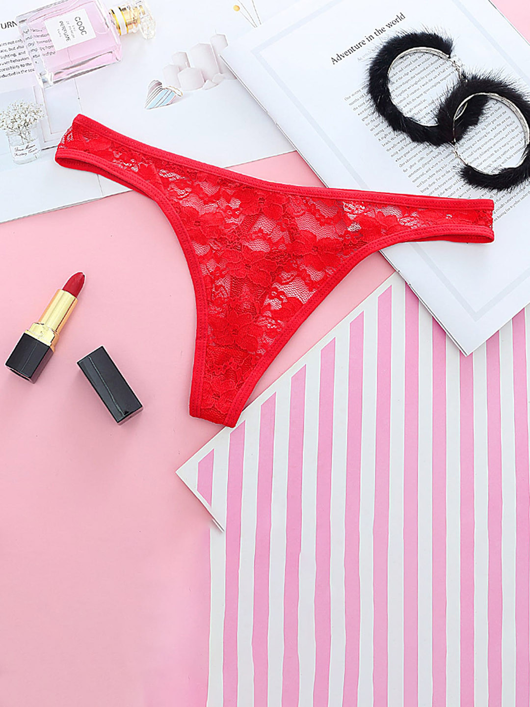 

LULU & SKY Self Design Thongs, Red
