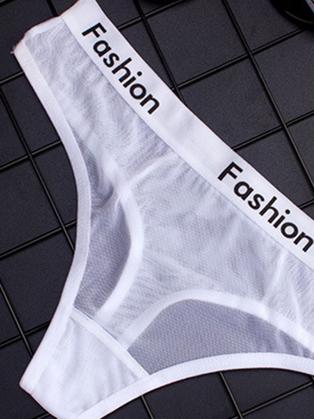 

LULU & SKY Mesh Thong Briefs S9562-WHITE