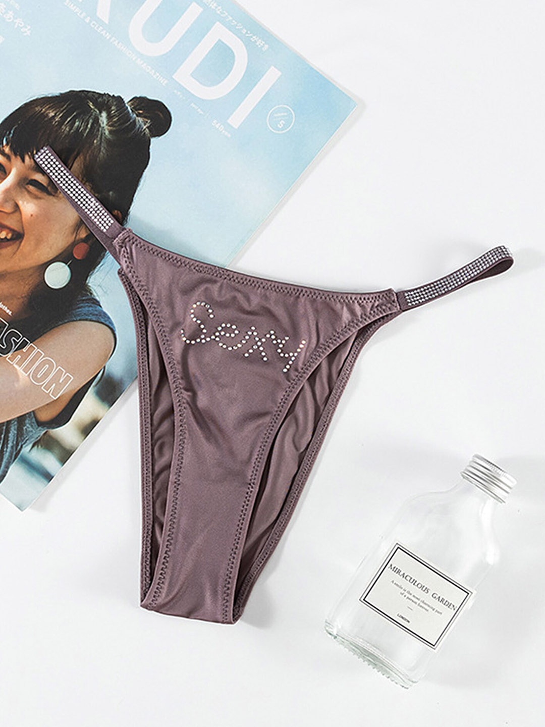 

LULU & SKY T-Strap Thong Briefs, Purple
