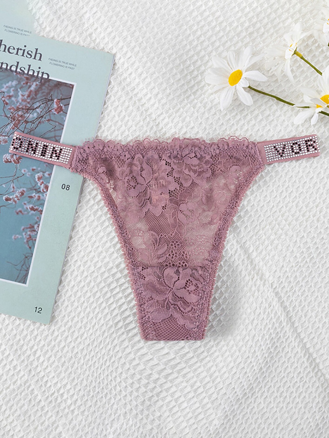 

LULU & SKY Self-Design Thongs Briefs, Pink