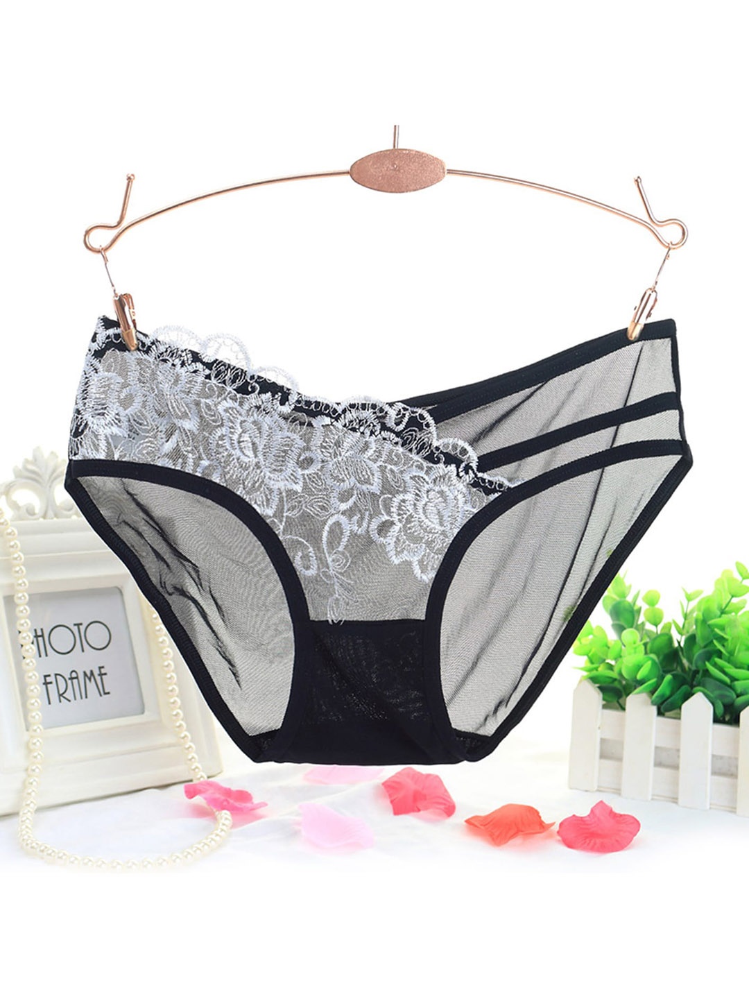 

LULU & SKY Self Design Bikini Briefs, White