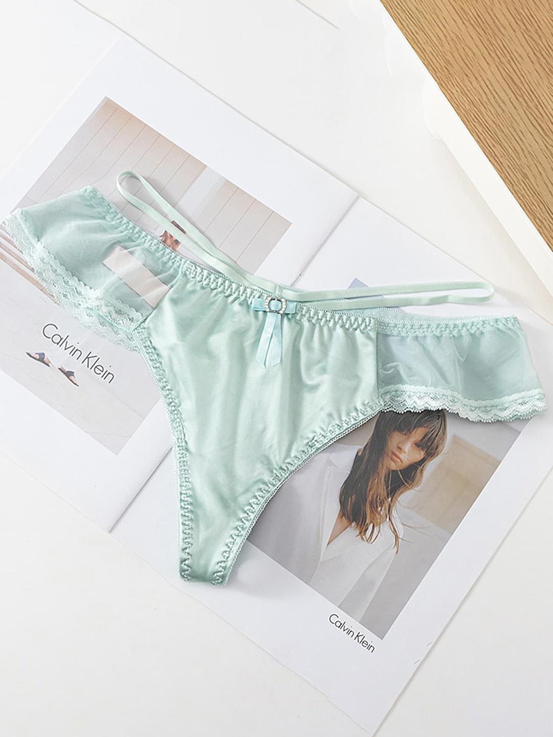 

LULU & SKY Mid Rise Bikini Briefs, Green