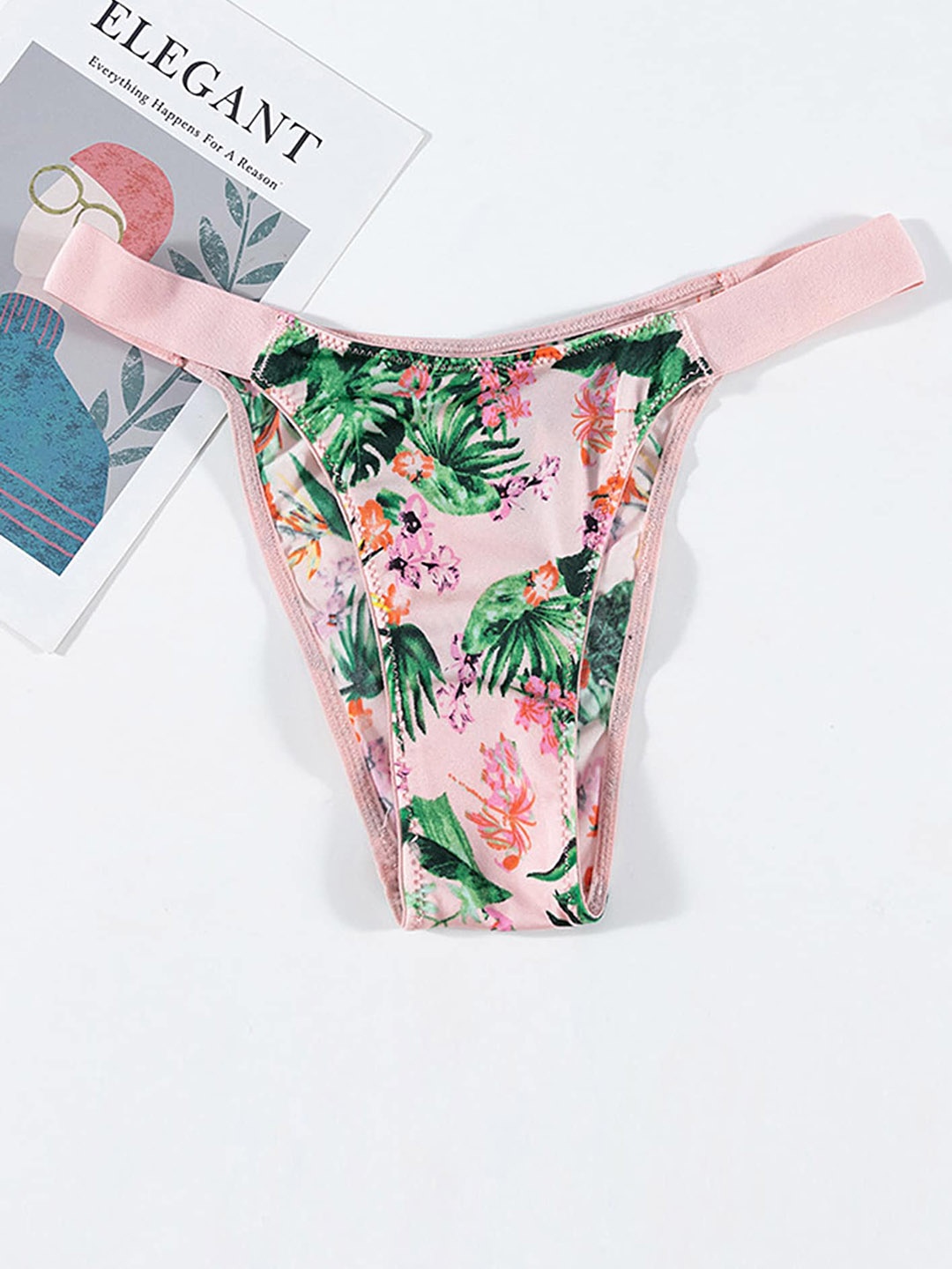 

LULU & SKY Floral Printed Thongs, Pink