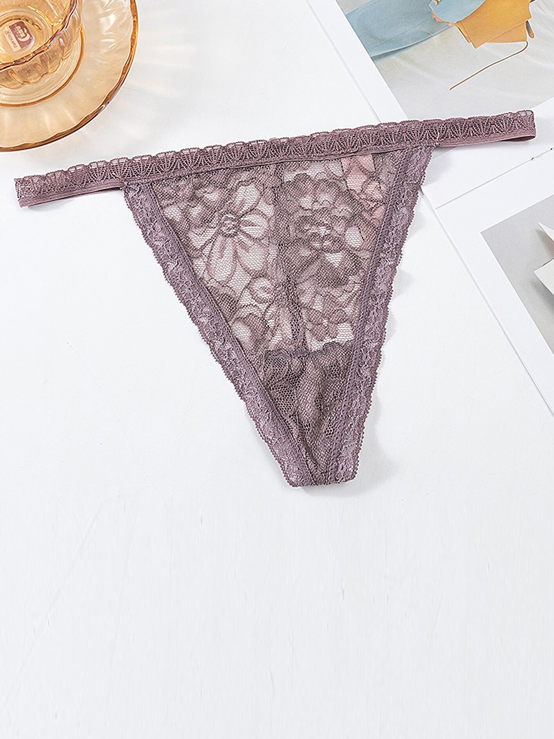 

LULU & SKY Self-Designed Thongs Briefs - Q8145-GRAY PURPLE