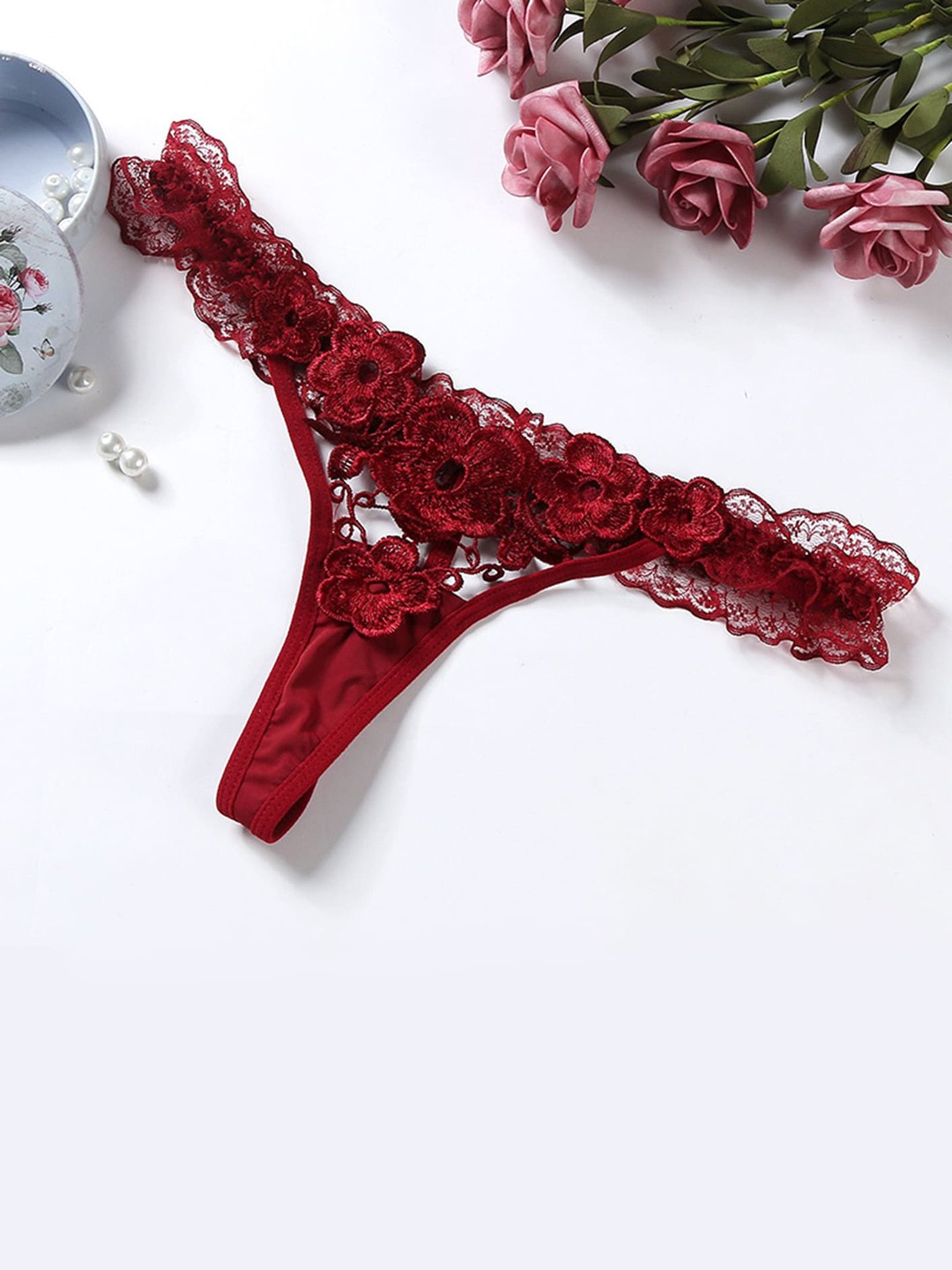 

LULU & SKY Self-Design Thongs, Burgundy