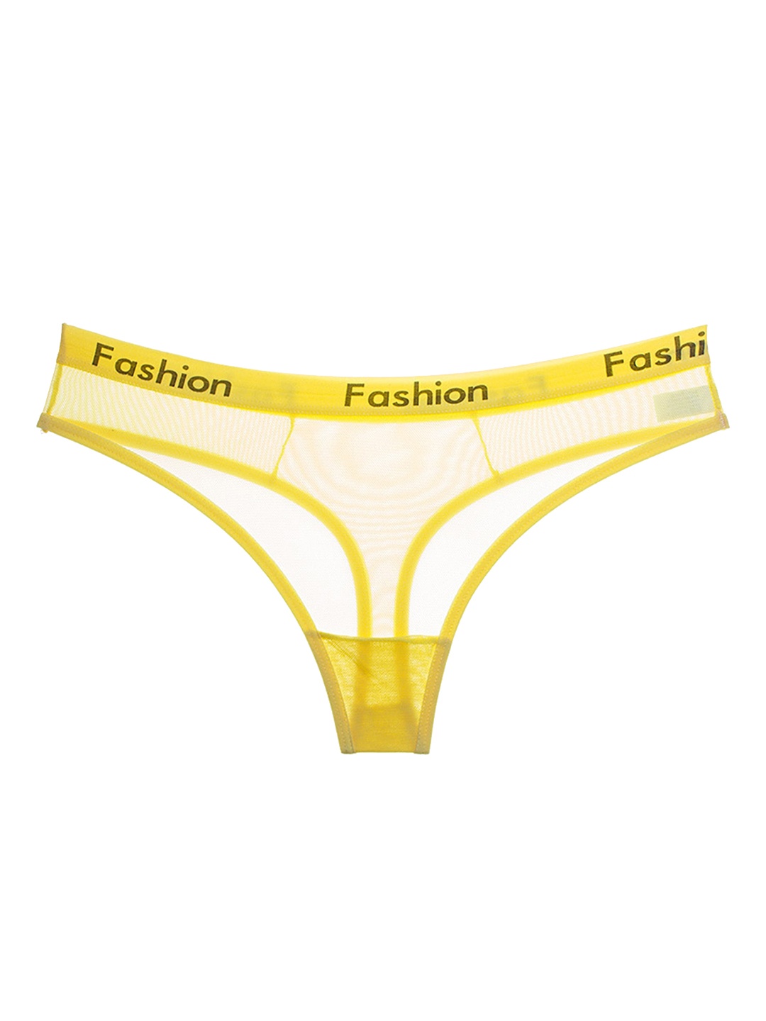 

LULU & SKY Low-Rise Mesh Thong, Yellow