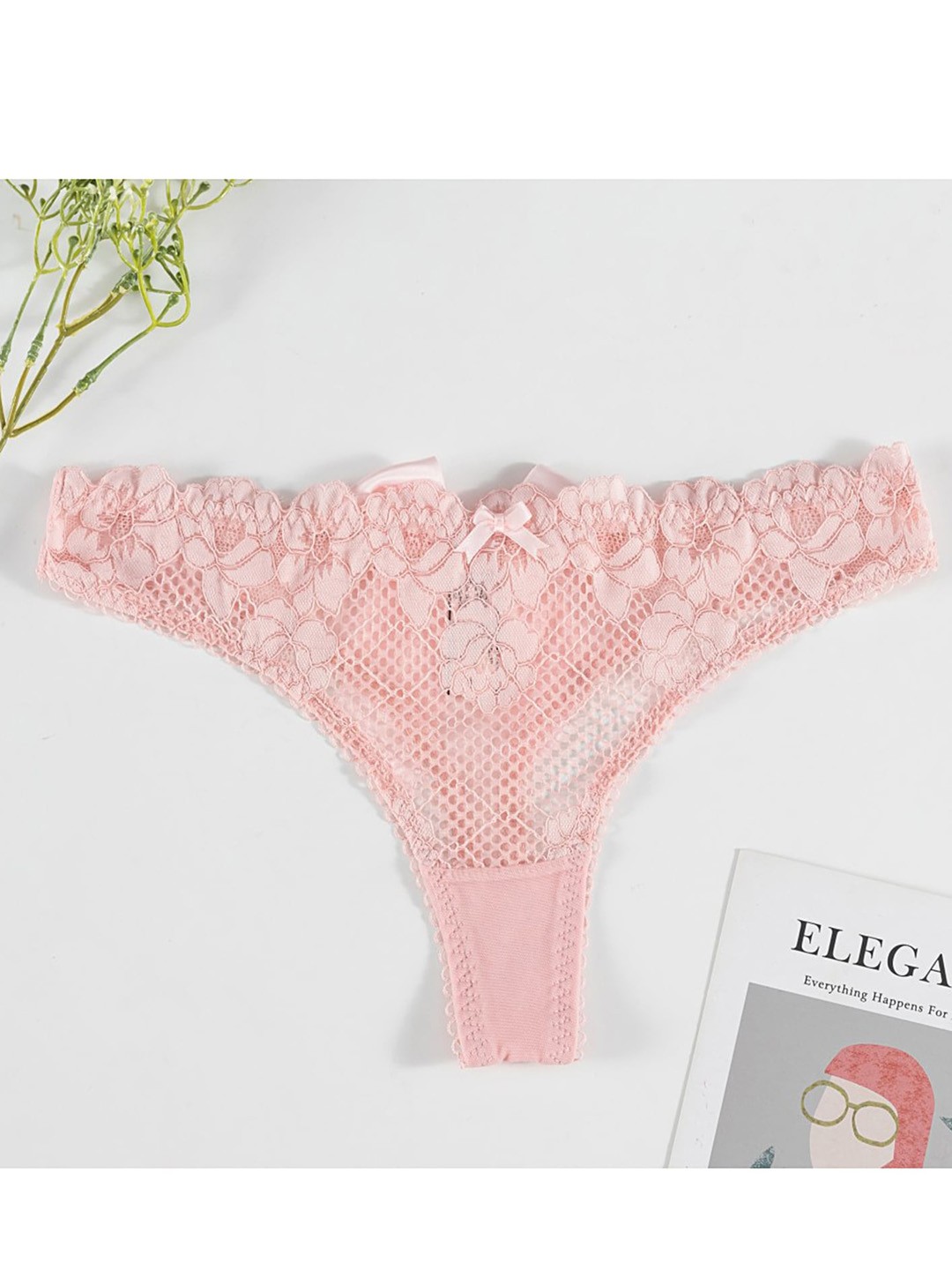 

LULU & SKY Self-Design Thongs Briefs, Pink