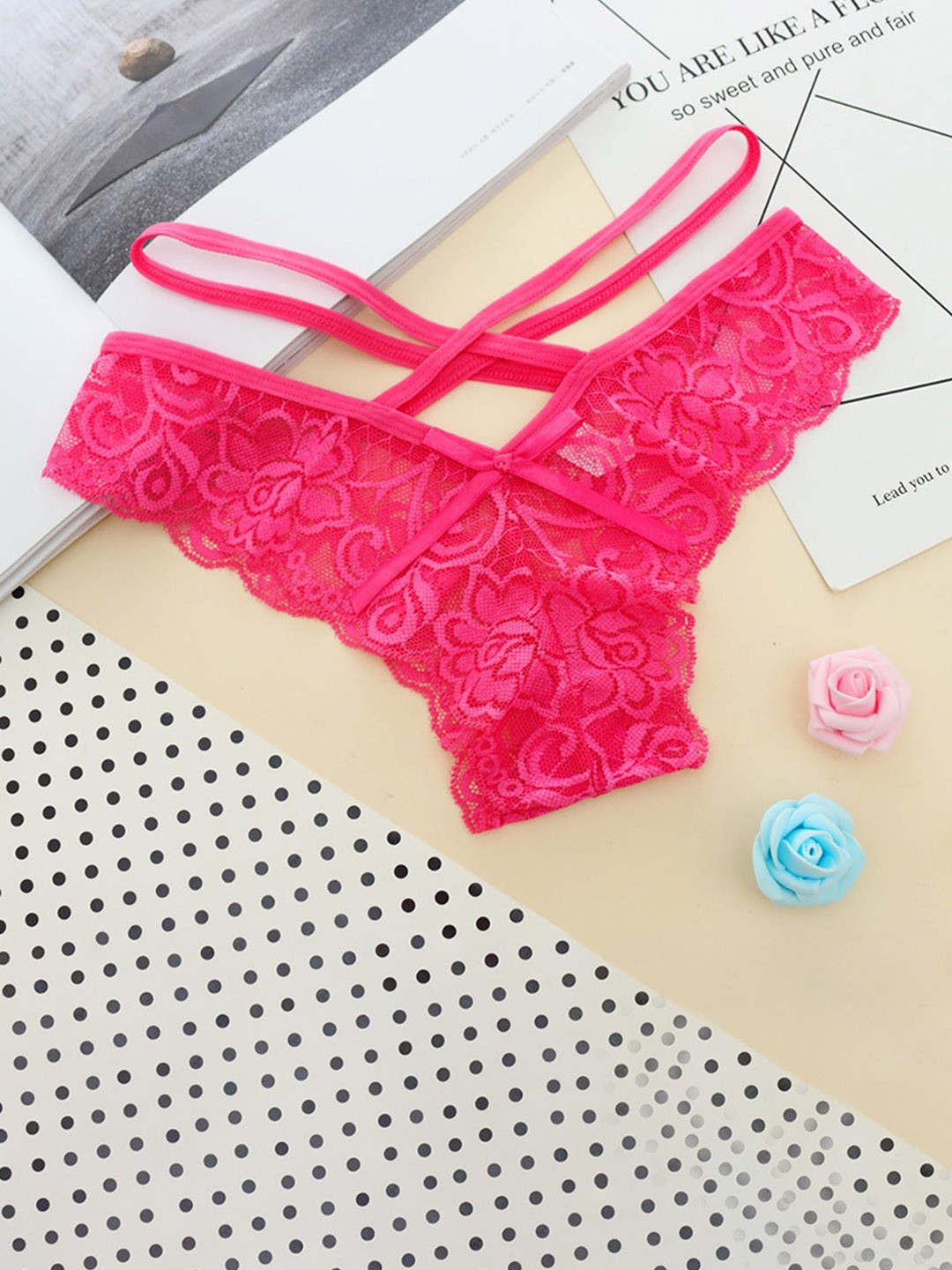 

LULU & SKY Self-Design Thongs, Fuchsia