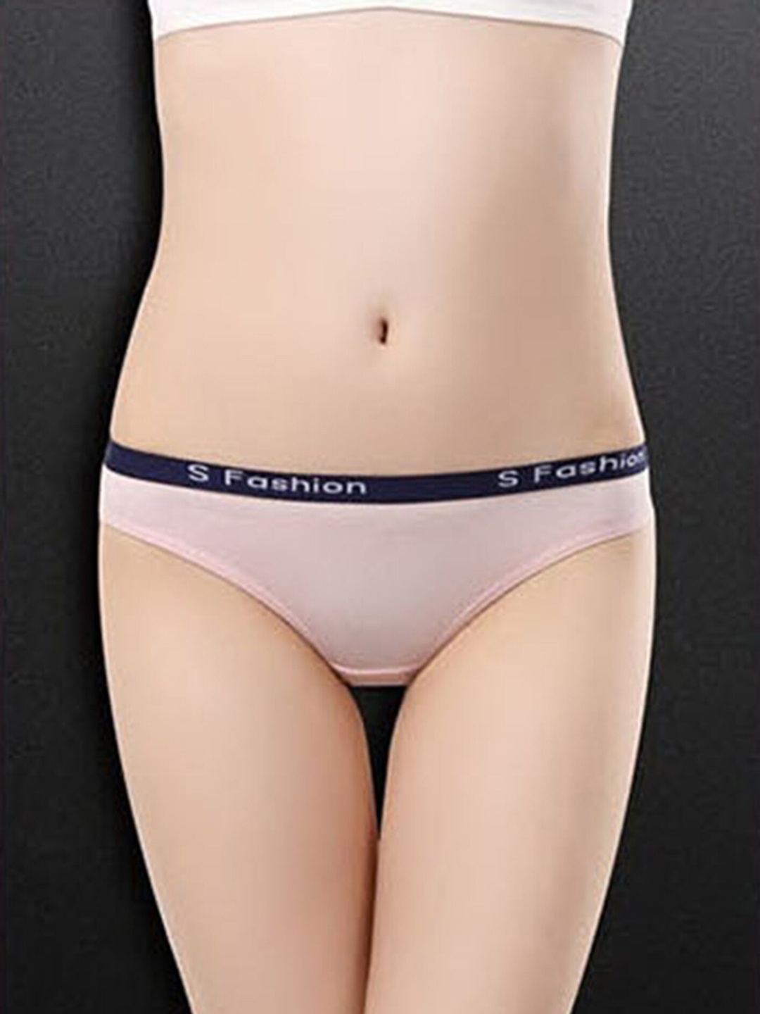 

LULU & SKY Typography Printed Mid-Rise Thong Brief, Pink