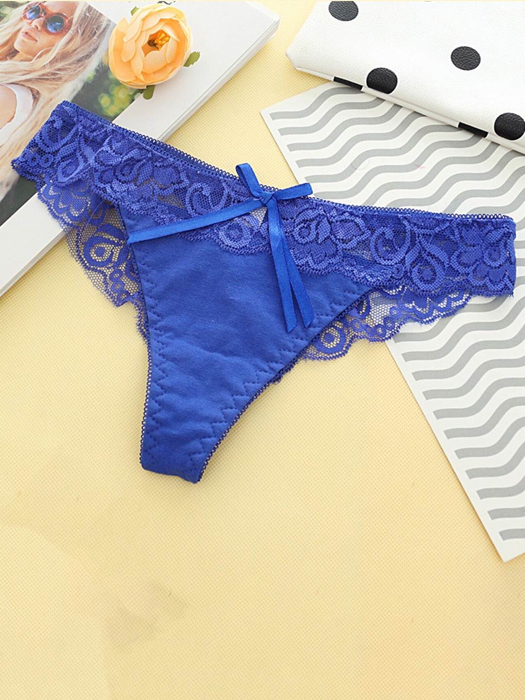 

LULU & SKY Self Design Bikini Briefs, Blue