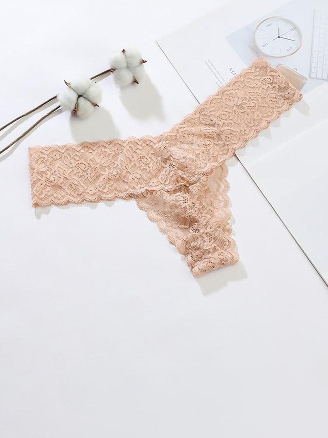 

LULU & SKY Self Design Low Rise Thong KS-220-NUDE, Beige
