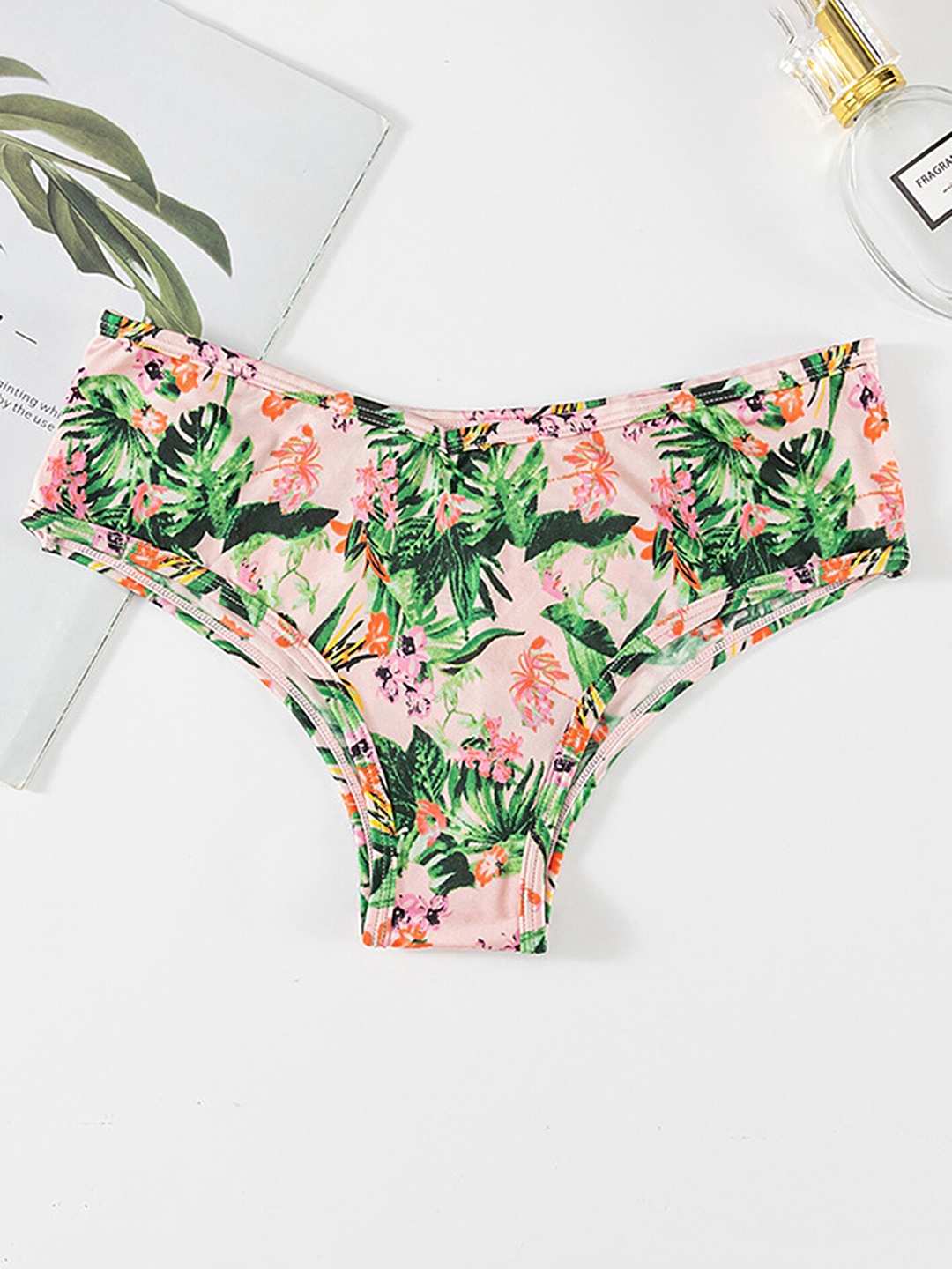 

LULU & SKY Floral Printed Bikini Brief, Pink