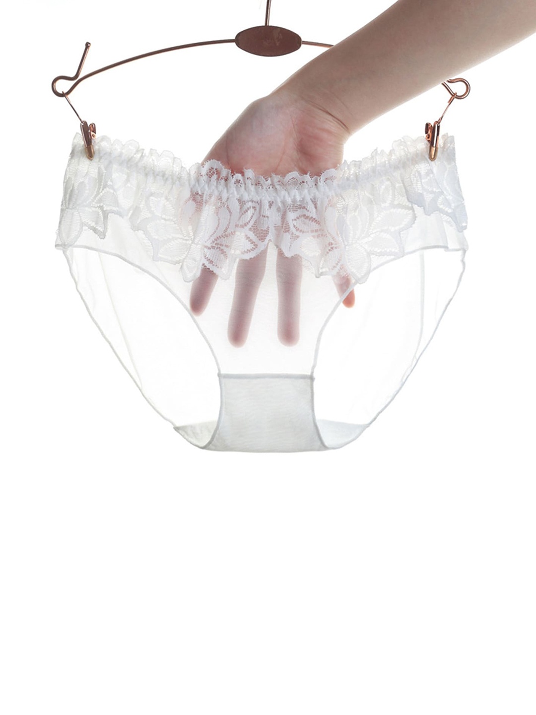 

LULU & SKY Self Design Low-Rise Bikini Briefs, White