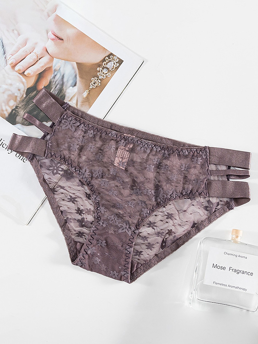 

LULU & SKY Self Design Bikini Briefs, Purple