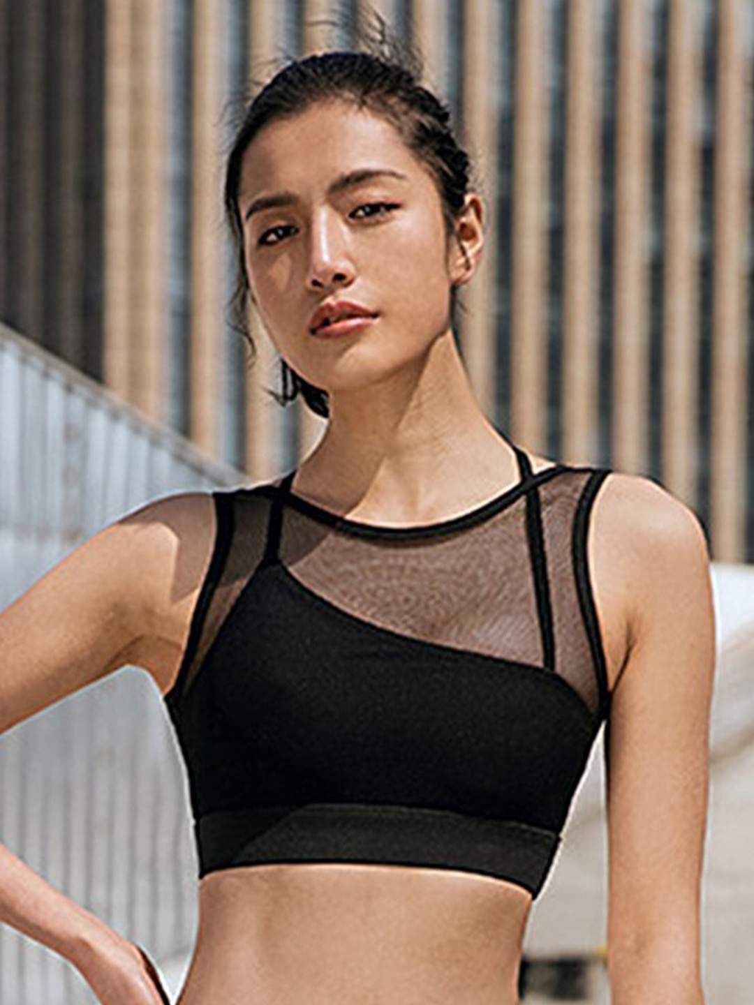 

LULU & SKY Medium Coverage Lightly Padded Workout Sports Bra All Day Comfort, Black
