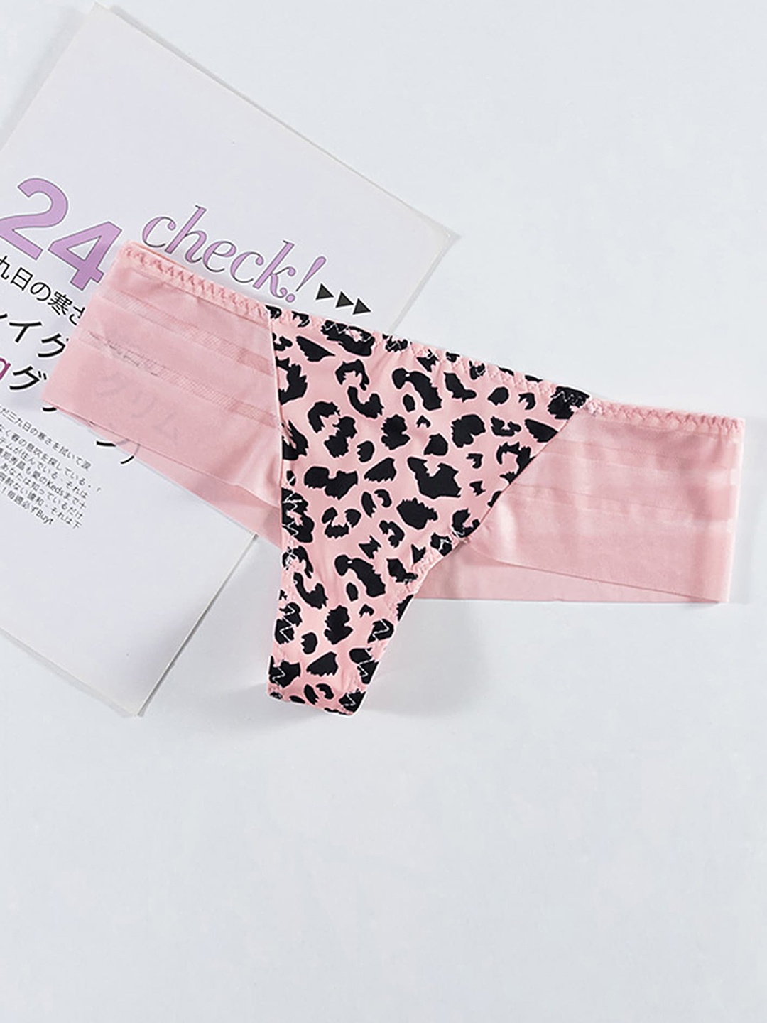 

LULU & SKY Animal Printed Low Waist Thongs, Pink