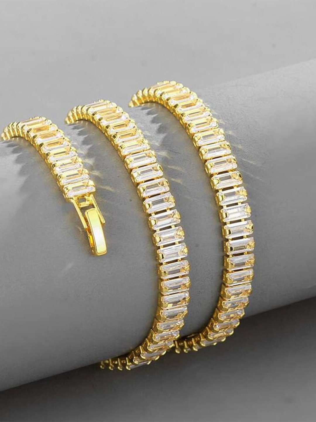 

ZIVOM Gold-Plated Cubic Zirconia Studded Choker Necklace