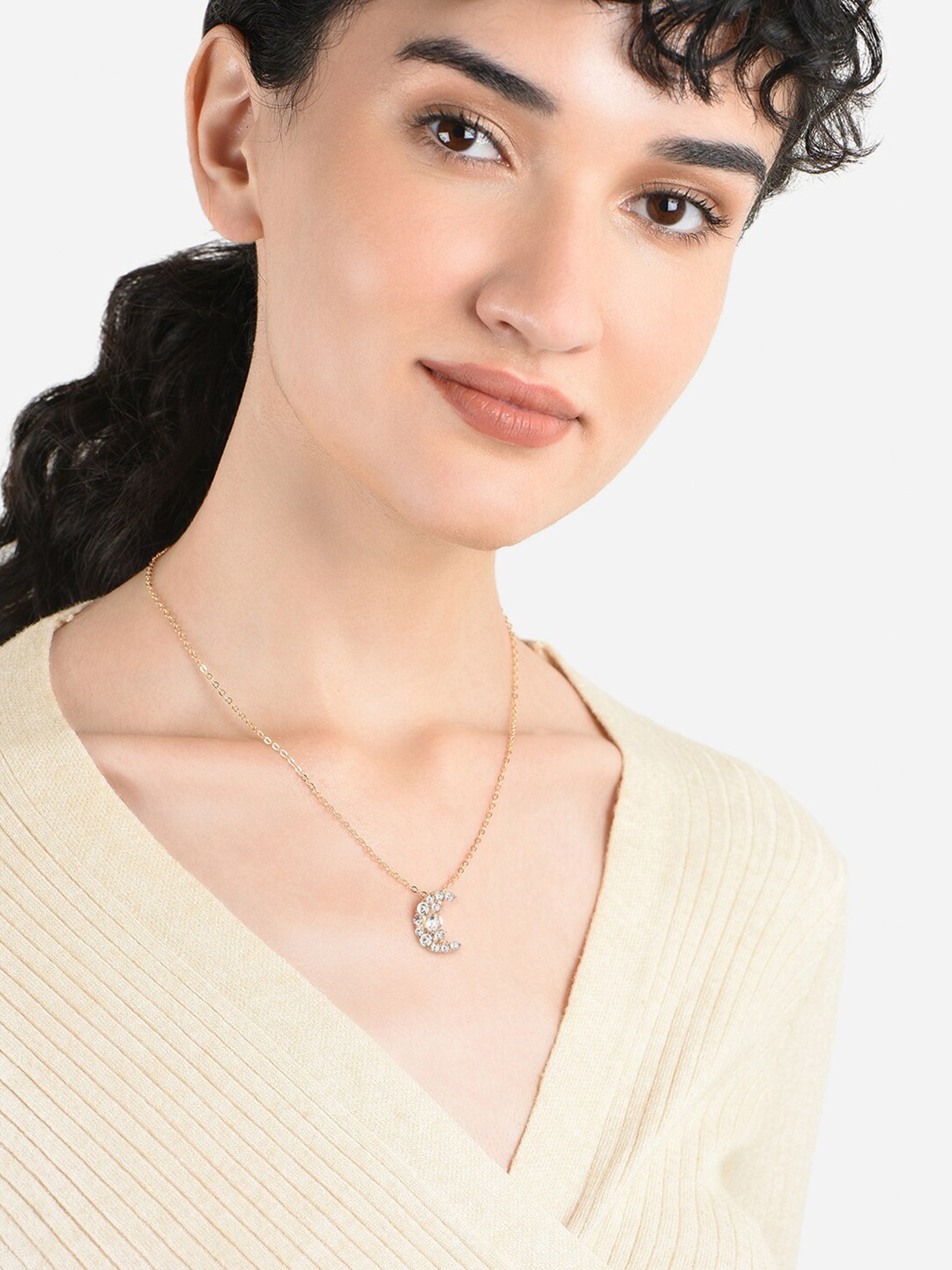

ToniQ Gold-Plated Cubic Zirconia Studded Necklace