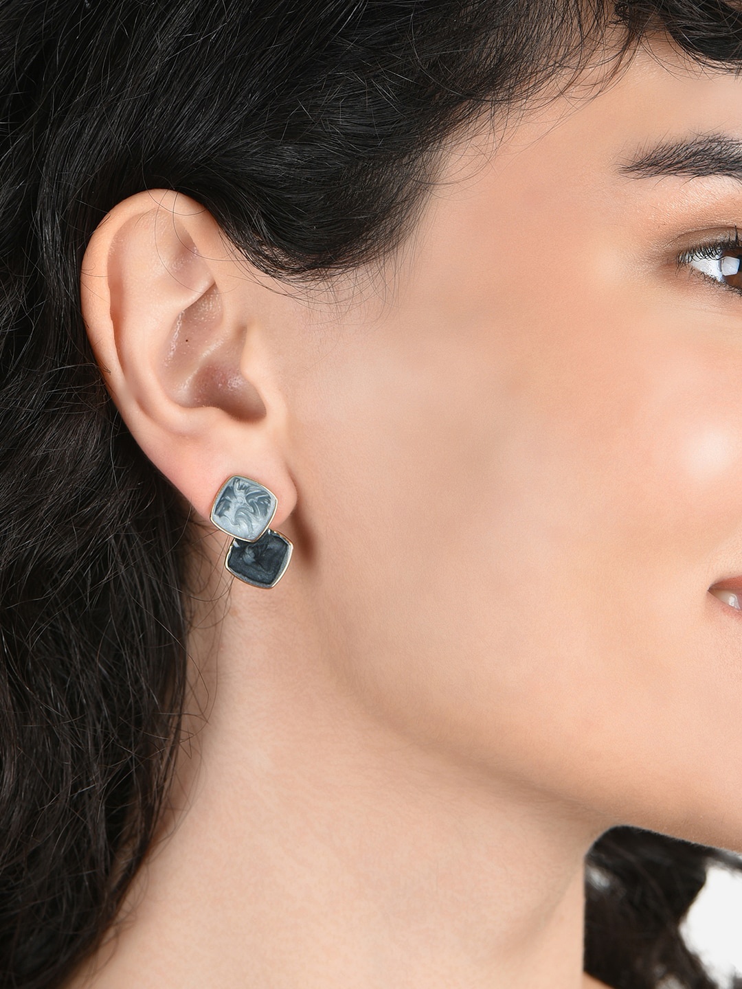 

ToniQ Gold-Plated Geometric Drop Earrings