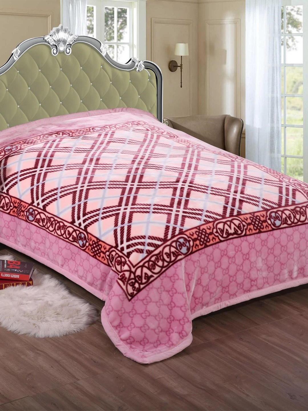 Signature The Club Collection Pink Heavy Winter Double Bed Blanket