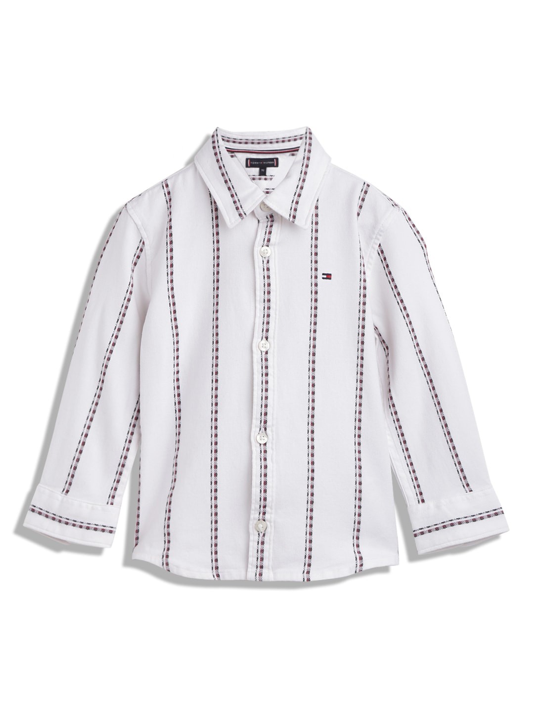

Tommy Hilfiger Boys Vertical Striped Casual Shirt, White
