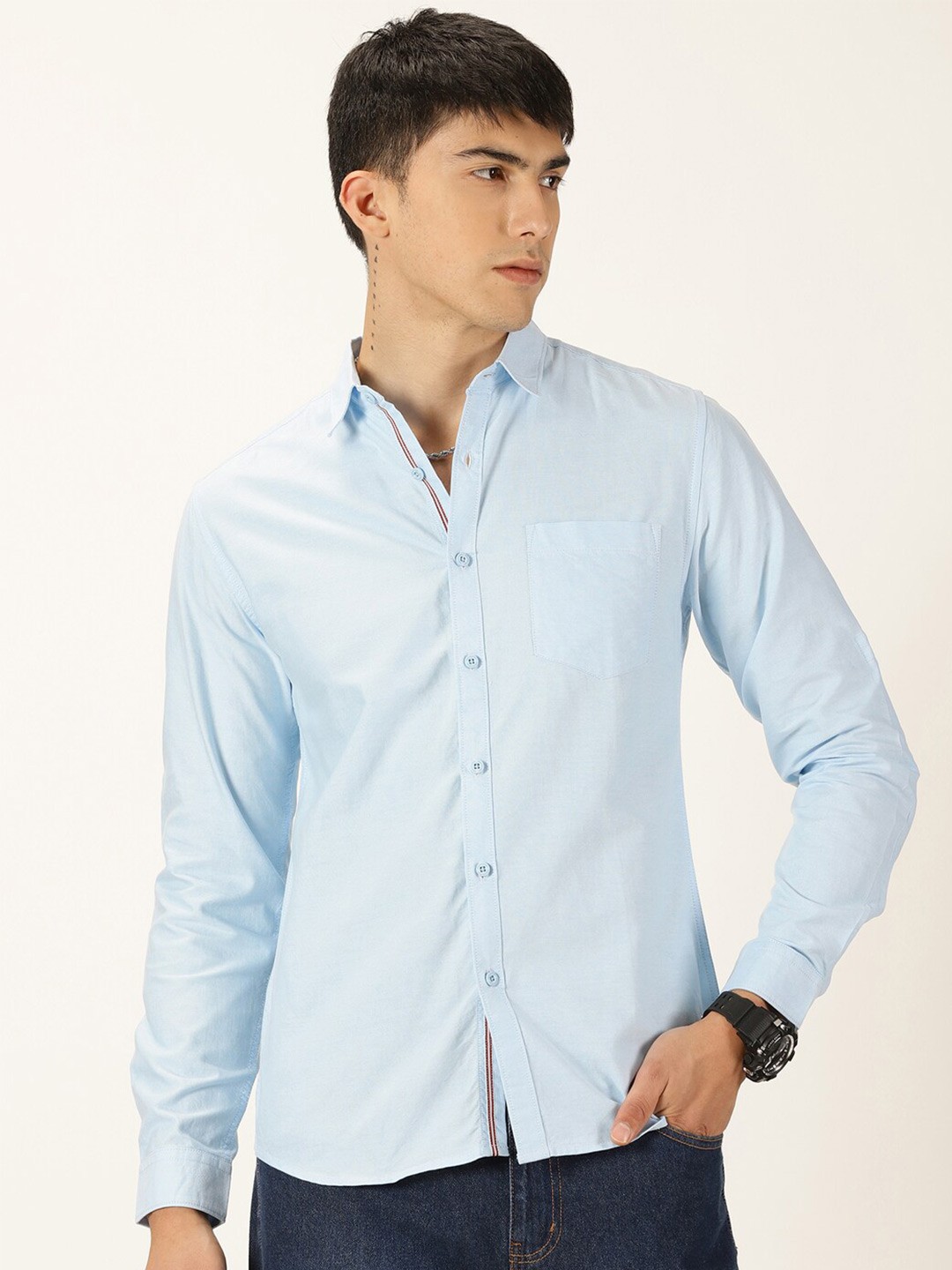 

Moda Rapido Classic Oxford Slim Fit Cotton Casual Shirt, Blue