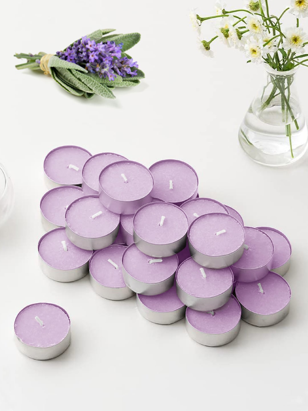 

ThinkArtDecor Purple 12 Pieces Scented Soy Wax Tea light Candles