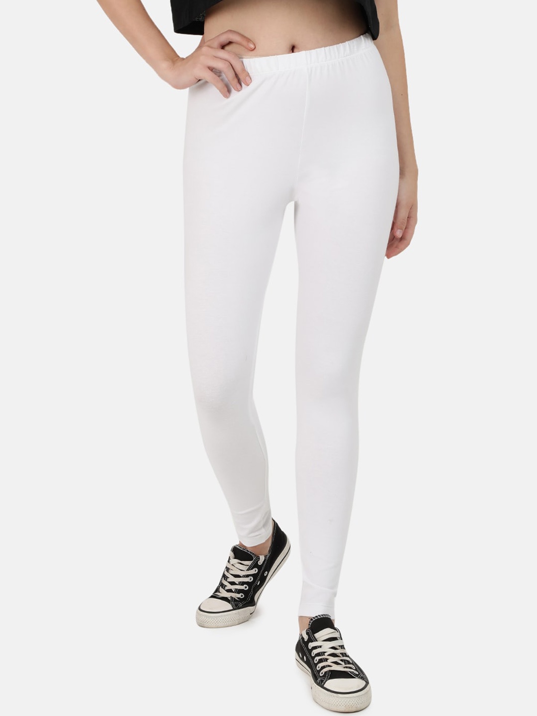 

Bene Kleed Ankle Length Leggings, White