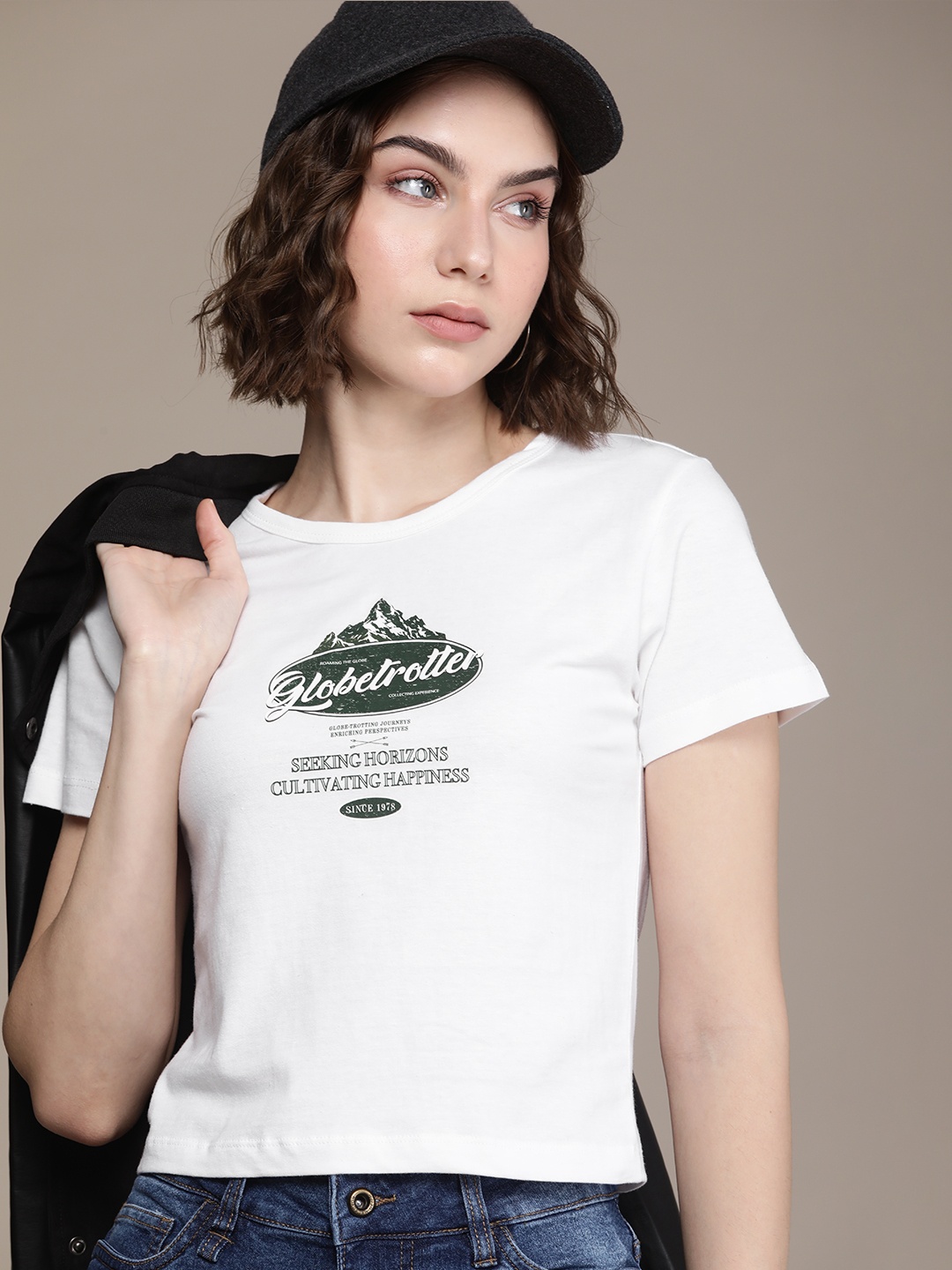 

Roadster Typography Printed Bio Finish Slim Fit T-shirt, White