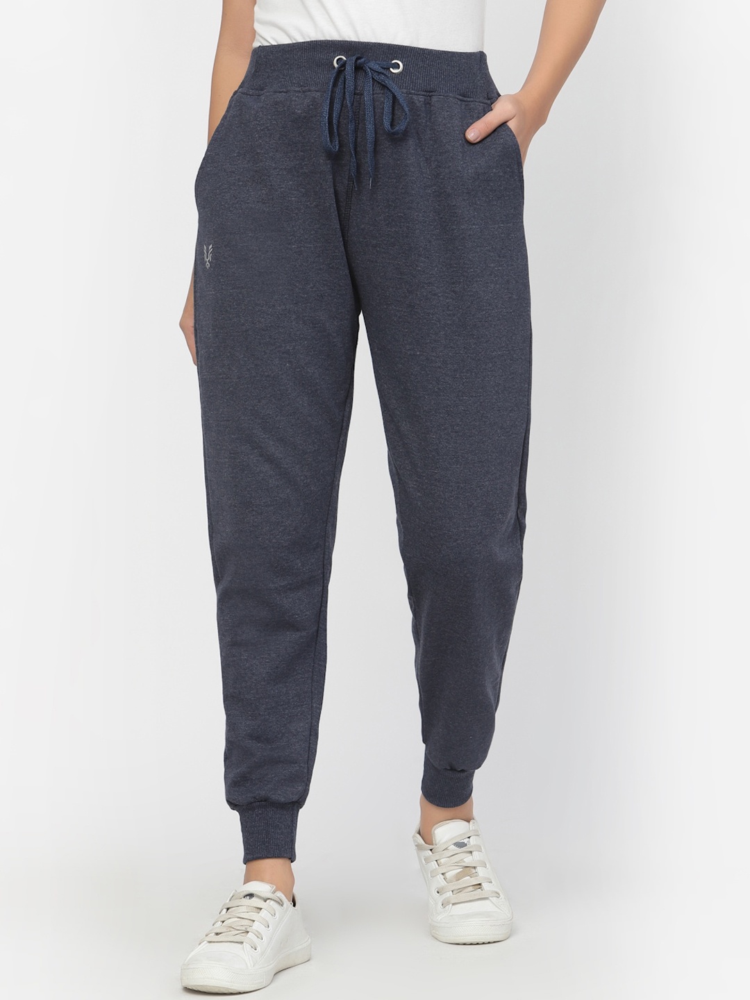 

UZARUS Women Regular Fit Cotton Joggers, Navy blue