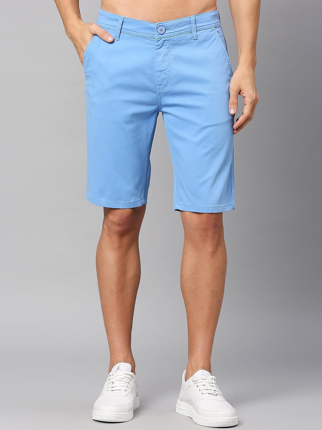 

Mast & Harbour Men Blue Slim Fit Low-Rise Shorts