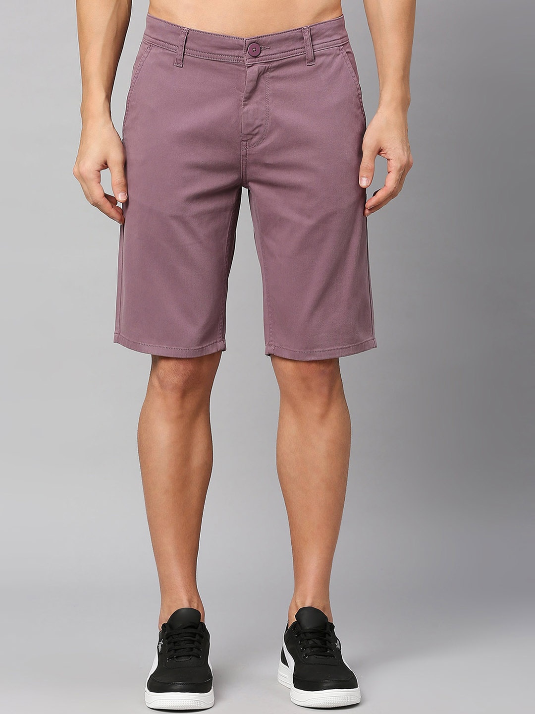 

Mast & Harbour Men Pink Slim Fit Low-Rise Shorts