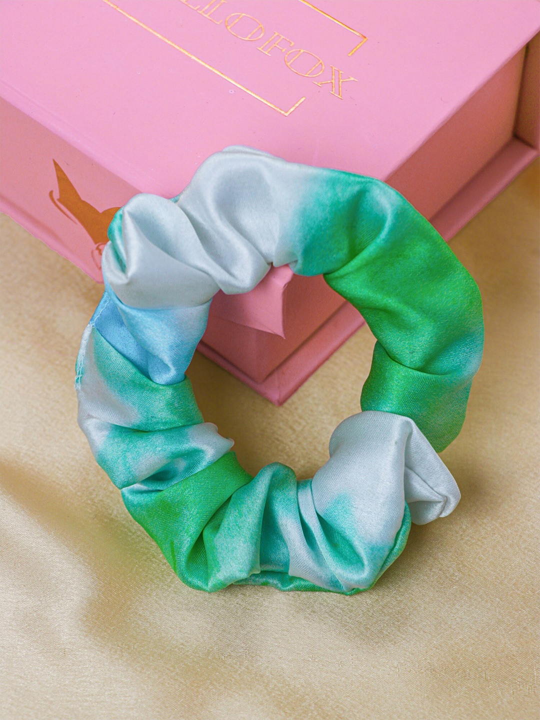

Bellofox Tie & Dye Printed Gathered Ponytail Holders, Green