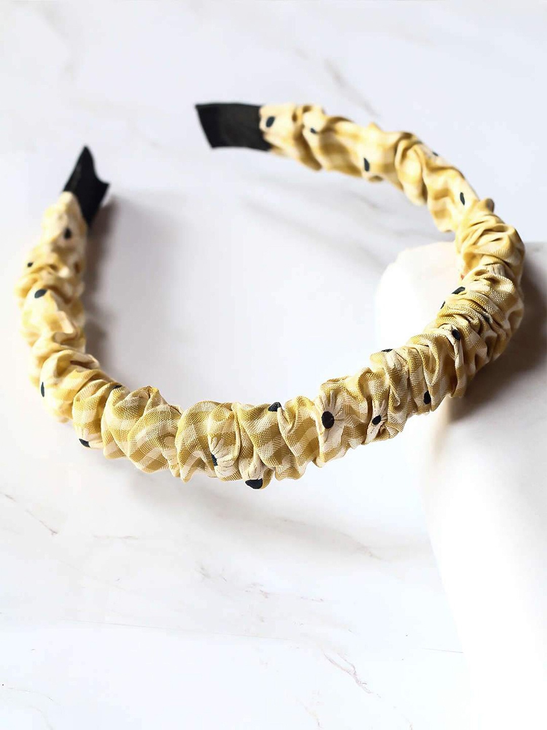 

Bellofox FYellow loral Printed Crinkled Headband, Yellow